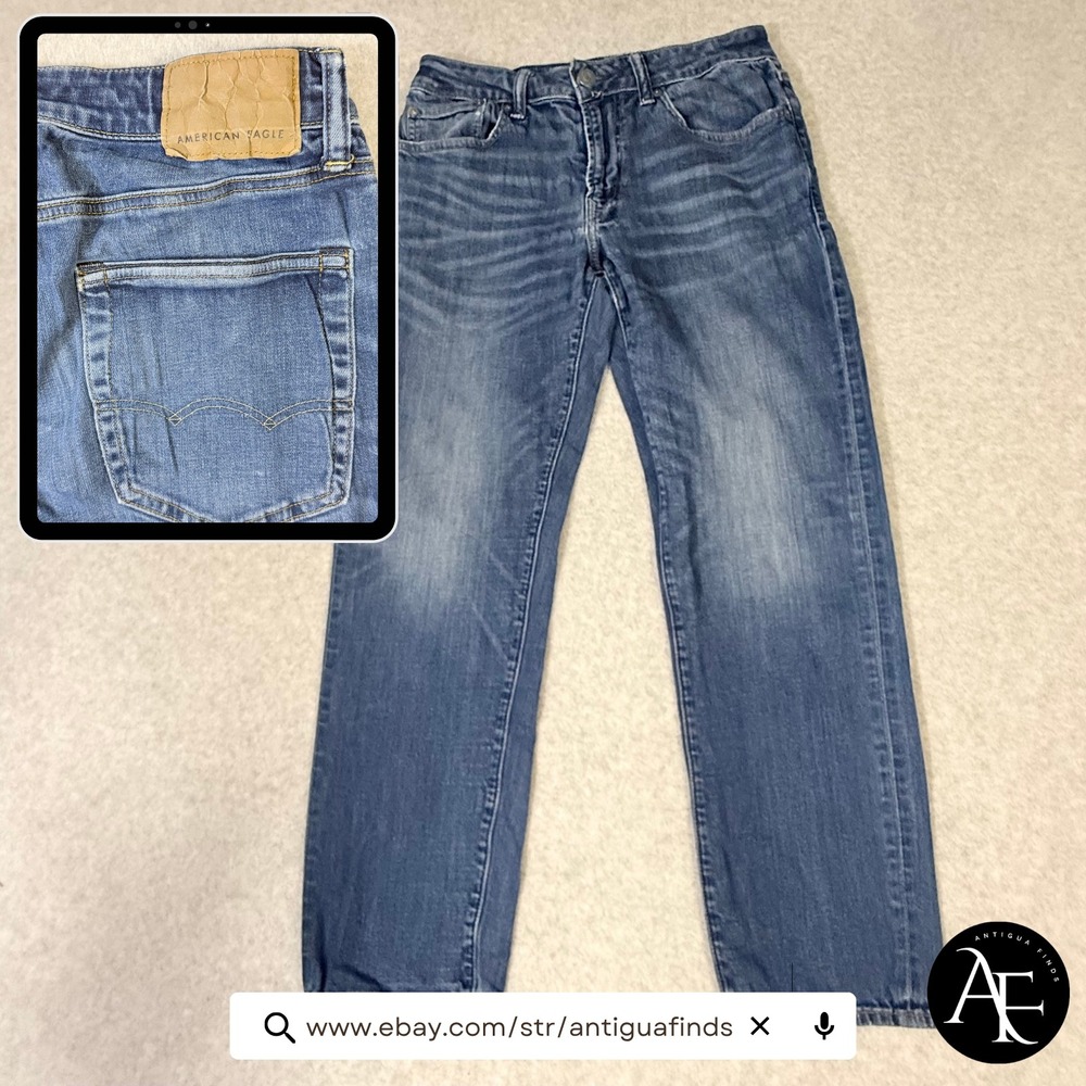 American Eagle Slim Straight Ne(x)t Level Flex Jeans Medium Wash Mens 31x30
